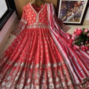Golden Embroidery Anarkali